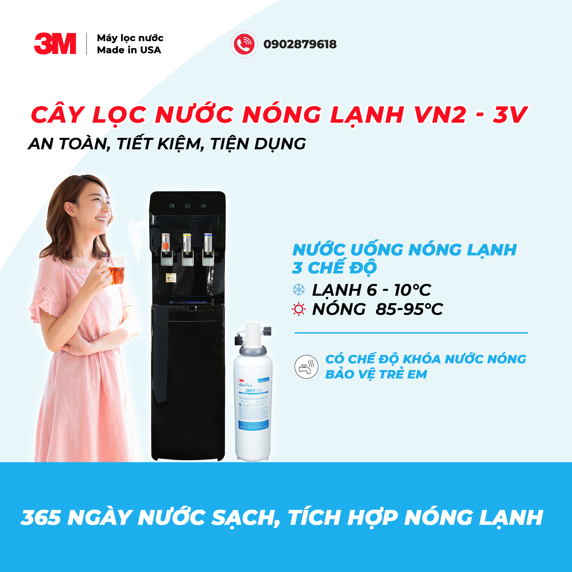 CÂY LỌC NƯỚC NÓNG LẠNH VN2-3V